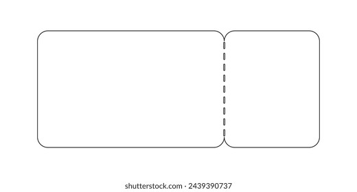 Lotto, raffle or coupon icon. Template of ticket for boarding on plane, cinema or museum, concert or festival, theater or circus, exhibition or other event entrance. Vector outline illustration.