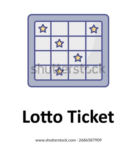 Lotto Ticket Vector icon which can easily modify or edit
