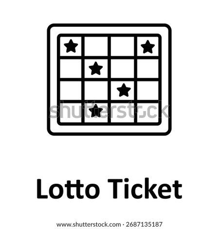 Lotto Ticket Vector icon which can easily modify or edit
