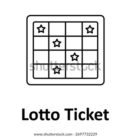 Lotto Ticket Vector icon which can easily modify or edit
