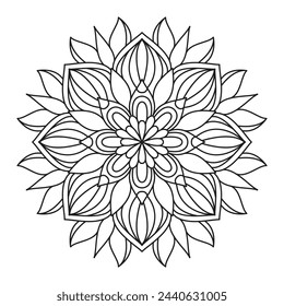 Lotus Adult Drawing Mandala on vector file