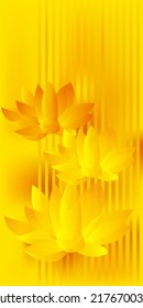 Vector de fondo de Lotus. Colección de papel pintado de Zen con arte de línea de loto dorado. Diseño para banner de yoga, diseño de cubierta de lujo, invitación, banner, Diseño de empaquetado de productos naturales
