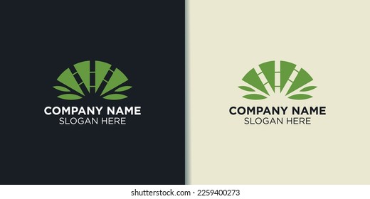 lotus and bamboo logo vector, nature logo inspiration 