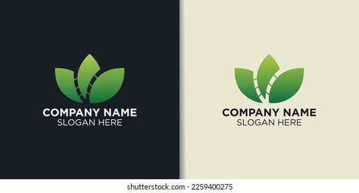 lotus and bamboo logo vector, nature logo inspiration 