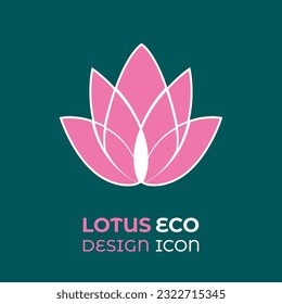 Lotus beauty flower logo. Floral isolated modern design symbol. Vector label for wellness, spa or beauty salon