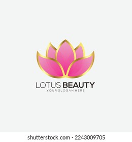 lotus beauty logo design gradient colorful template