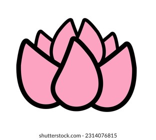 ilustración de línea vectorial de florecimiento de loto