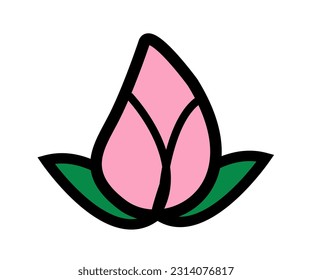 ilustración de línea vectorial de florecimiento de loto