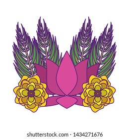 lotus blossom flowers nelumbo nucifera gaertn icon cartoon vector illustration graphic design