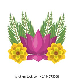 lotus blossom flowers nelumbo nucifera gaertn icon cartoon vector illustration graphic design