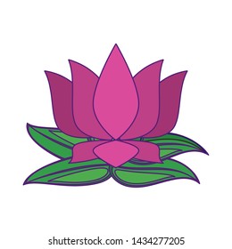 lotus blossom flowers nelumbo nucifera gaertn icon cartoon vector illustration graphic design