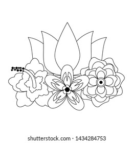 lotus blossom flowers nelumbo nucifera gaertn icon cartoon vector illustration graphic design