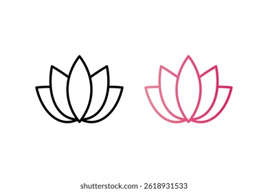Lotus Blossom Line Art Logo Vector, lotus flower logo, lotus line art, floral lotus logo