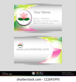 Lotus blossom vector business card template.