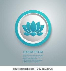 Lotus blue icon or Harmony flat sign vector