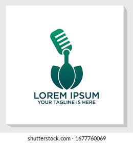 Lotus Broadcast Logo Vektorillustration, Pflanzen Logo Vorlage, Vorlage für Naturelemente Logo Vorlage