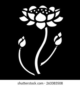 Lotus Bud and Lotus Blooming Vector.