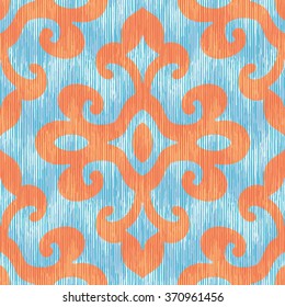 Lotus bud damask pattern seamless vector background tile

