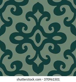 Lotus bud damask pattern seamless vector background tile
