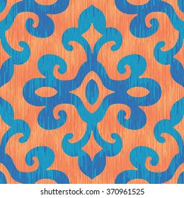 Lotus bud damask pattern seamless vector background tile
