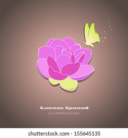 Lotus and butterfly