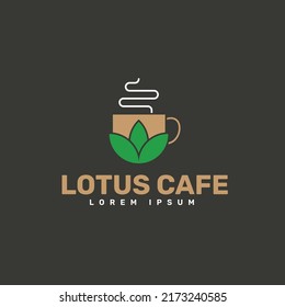  lotus cafe logo design template 