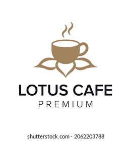 plantilla vectorial del icono de lotus cafe