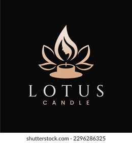 Lotus Candle Beauty Face Elegant Luxury Logo Design