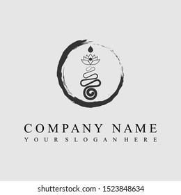 Lotus with circle ornament image graphic icon logo design abstract concept vector stock. Can be used as a symbol related to health or therapy or health