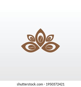 lotus coffee vector logo design. a unique, exclusive, elegant, professional, clean, simple, modern logo. It would be perfect for your company