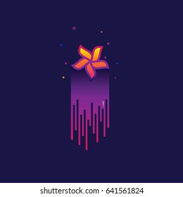 lotus Color gradation. sign symbol for web, modern design vector on blue background. logo. icon.