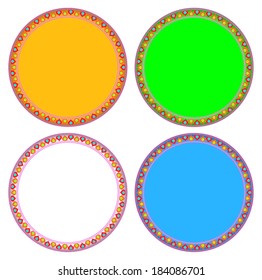 Lotus colorful circle frame