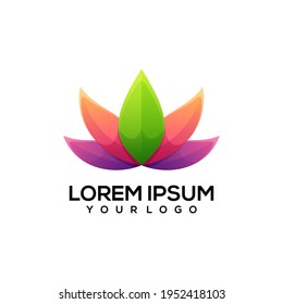Lotus Colorful Logo Illustration Vector Design