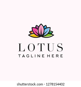 lotus colorful logo modern vector icon illustration