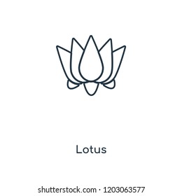 Lotus concept line icon. Linear Lotus concept outline symbol design. This simple element illustration can be used for web and mobile UI/UX.
