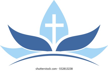 Lotus with cross symbol