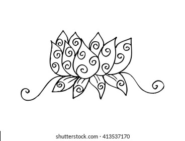 Lotus with decorative style.