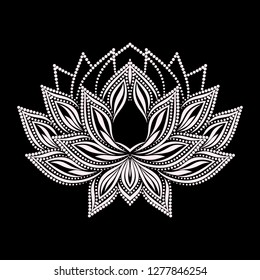 Lotus Design Black White Floral Dot Stock Vector (Royalty Free ...