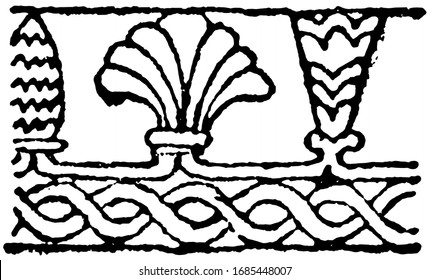 Lotus Design is the first flower to spring up after the overflowing waters of that river have subsided, it is symbolic and sacred to the Buddhists, vintage line drawing or engraving
