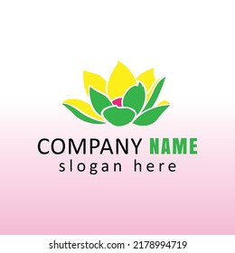 Lotus design logo. flower petal design, vector illustration.