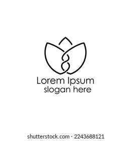 diseño de logotipo de loto y ADN vector, naturaleza y concepto de logotipo médico