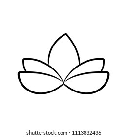 lotus doodle icon outline