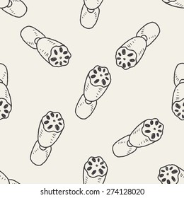Lotus doodle seamless pattern background