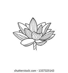 Lotus Flower Outline Images, Stock Photos & Vectors | Shutterstock