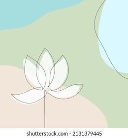 Lotus. Drawn with one line. One line art minimalism.