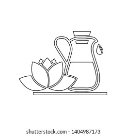 lotus and drinks icon. Element of Spa for mobile concept and web apps icon. Outline, thin line icon for website design and development, app development