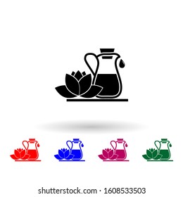 Lotus and drinks multi color icon. Simple glyph, flat vector of spa icons for ui and ux, website or mobile application