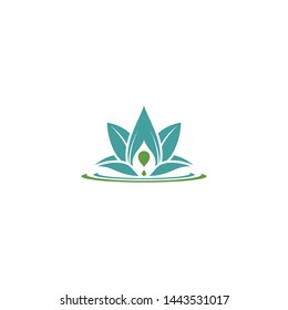Lotus with Drop Logo Template