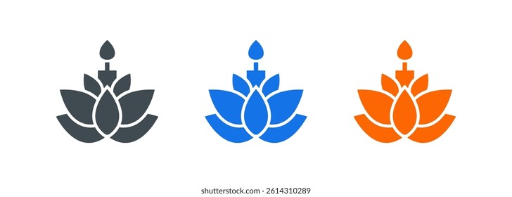 Lotus editable icon set isolated on white background