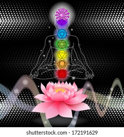 Lotus and esoteric symbols